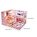 Kit de Maison de Poupée Bricolage en Bois Miniature Rose Fille Loft Maison de Poupée Modèle Kit D'assemblage Creative Chambre avec Meubles Cadeau Anniversaire Cadeau Saint Valentin