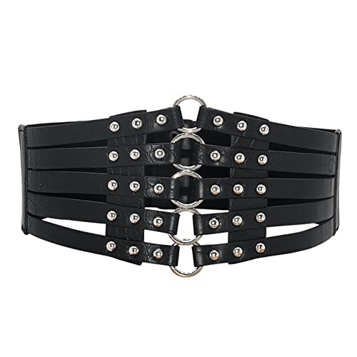 Women Waist Belt for Dress, Fashion PU Leather Wide Elastic Waist Belt Corset Belt Cinch Waist Belt for Costume Party