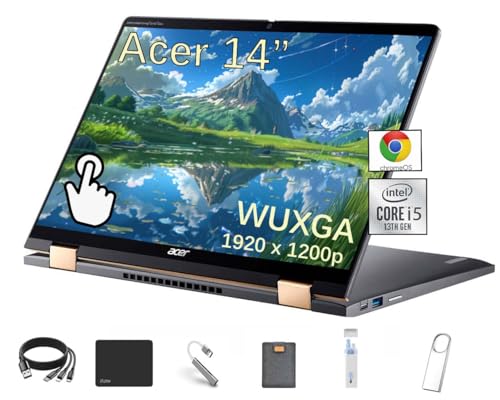 acer Chromebook Spin 714 ^b`XN[m[gp\R 14C` WUXGA (1920 x 1200) 13 Intel 10RA i5-1335U 8GB RAM 512GB SSD obNCgL[{[h Thund