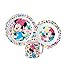 Little Flight Minnie con Pois Bianchi Kit Pappa Scuola Set Pappa Mare Piatto,Bicchiere E Ciotola in PLASTICA Riutilizzabile MICROONDE Minnie (1 Piatto,1 Tazza con Manico,1 Ciotola)