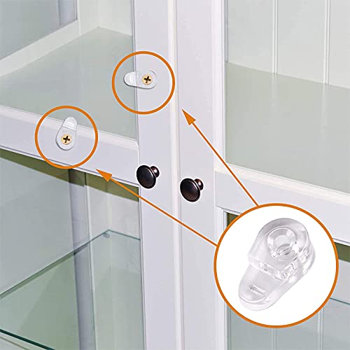 Morobor 100Pcs Glass Retainer Clips Kit, Glass Clip Glass Cabinet Clips With Screws For Fixing Glass Cabinet Doors,Suitable For 4-5Mm Glass (Transparent With Color Plating Screw) #TOP3