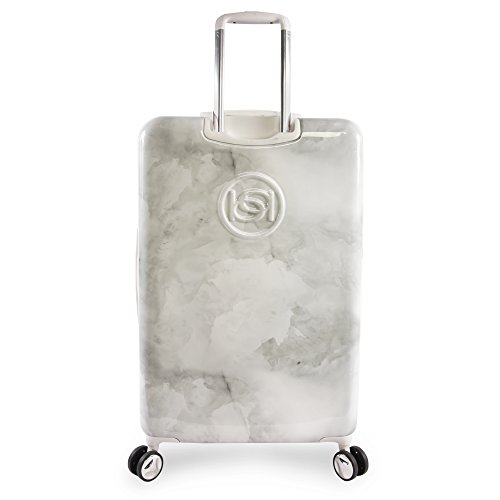 BEBE Women's Lilah 2 Piece Set Suitcase with Spinner Wheels, Silver Marble, One Size4