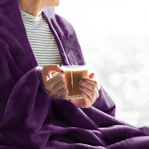 Image of BEDELITE Fleece Blankets Queen Size Purple Throw Blankets for Bed, Luxury Plush Cozy Fuzzy Blanket 90x90 inches, Super Soft Warm Lightweight Throw Blanket All Seasons Suitable