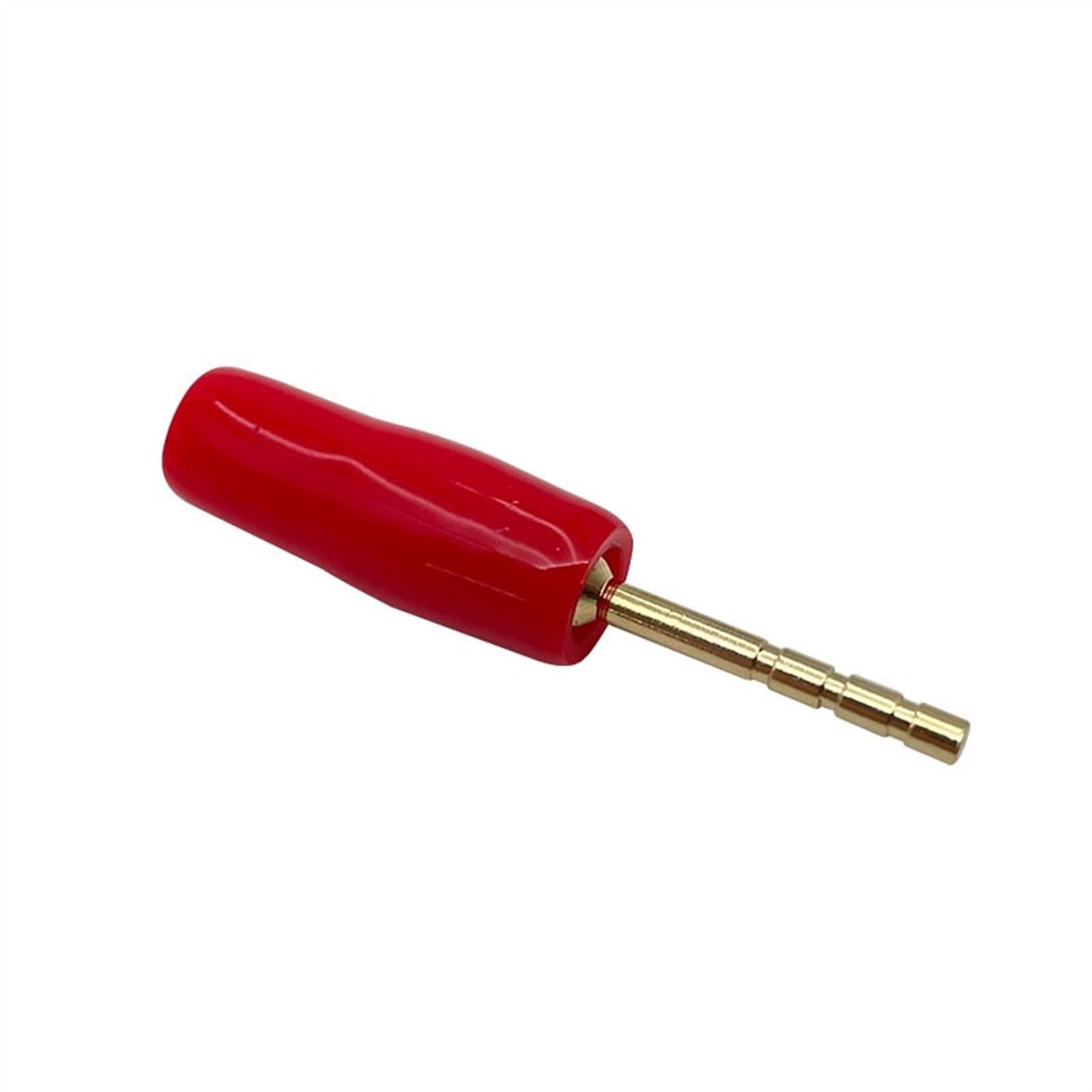 Adaptateur de fiche Banane à Broche Droite en cuivre plaqué Or, 20 pièces, bornes Banane à Broche Droite, fiches de Haut-Parleur, connecteur de câblage (Color : 10 Red 10 Black)