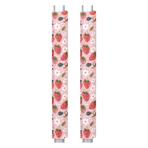 Image of Pardick Refrigerator Door Handle Covers Set of 2, Fruits Strawberries Fridge Handle Covers Appliance Handle Covers Protector for Microwave Oven Stove Dishwasher, Keep Your Kitchen Appliance Clean