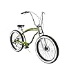 Tracer 26" Avalon GT7 Beach Cruiser Bikes, 7-Speed Disc Brake, Matte Green Hi-Ten Steel Frame, Dual-Spring Wide Saddle,HI-Rise Cruiser Handlebar for Adults (m green1) #1