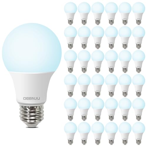 Image of LED Light Bulbs Daylight 5000K, 60 Watt Equivalent LED Bulbs, A19 Standard Bulbs, 800 LM, 15000 Hours, E26 Base, Non-Dimmable, 8W LED Bulbs for Bedroom Living Room 36 Pack