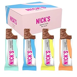 NICKS Sport Mix met diverse eiwitwafelrepen geen toegevoegde suikers, glutenvrij | 9 proteïnereep x 40g