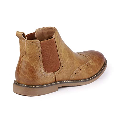 Metrocharm Mc140 Men's Dress Wing Tip Casual Ankle Chelsea Boot (13, Tan) #TOP2