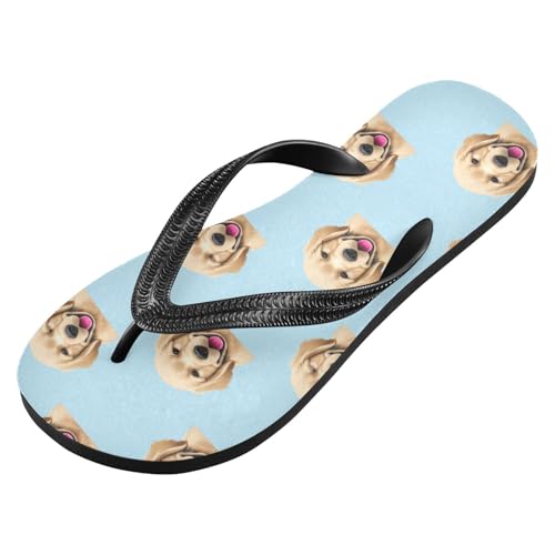 Golden Retriever Womens Arch Support Flip Flops, Thong Sandals for Comfortable Walking Support Slip On Indoor Outdoor