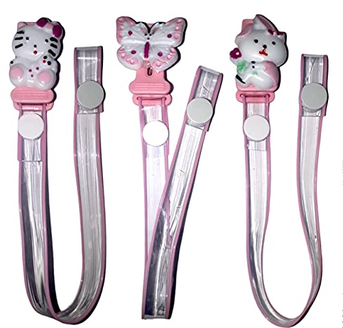 Sonne Prendedor De Chupetas Luxo Fita Kit Com 3/ Menina Rosa