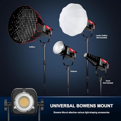 Luz LED de video GVM 200W con control DMX y red de malla bicolor 6