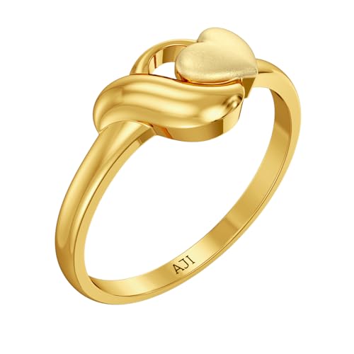 Image of Joyalukkas 22KT Stylish Heart Design Gold Ring | Gift For Kids & Girls |BIS & HUID Hallmarked
