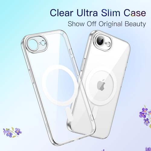 Image of JETech Magnetic Slim Cover Case for iPhone 17e (2026) / iPhone 16e Compatible with MagSafe, Camera Lens Full Protection, Ultra-Thin Lightweight Clear Minimalist Protective Phone Cover (Clear)