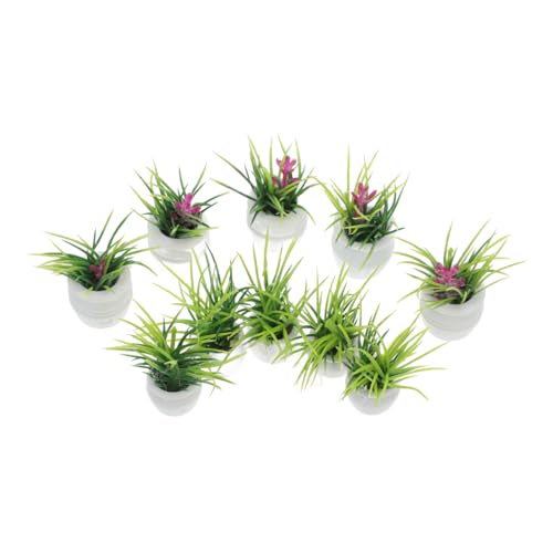 QUMIIRITY 10pièces Plantes Miniatures Pot pour Décoration De Maison De Poupée Accessoires Réalistes Idéales pour Et Aménagement Intérieur