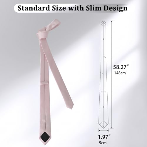 Image of Landisun Black Tie Men Women Solid Skinny Ties Slim Ties Satin Tie