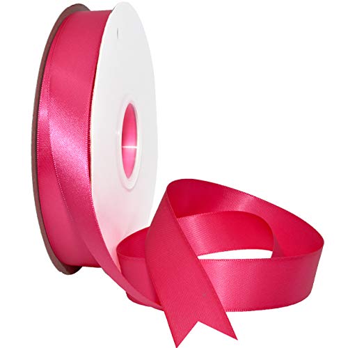 Image of Morex Ribbon Double Face Satin Ribbon 7 /8 inch X 50 YD Azalea Ribbon for Gift Wrapping, Birthday Gift Cards, Satin Dress for Women, Silk Ribbons for Crafts, Wedding Gifts for Couple