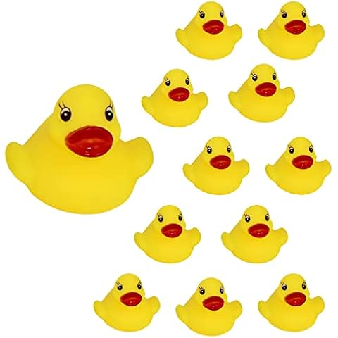 12 Pcs Baby Bath Toys Vinyl Bath Playthings Duckling Shape Floating Bath Toys for Boys Girls Toddlers Cover