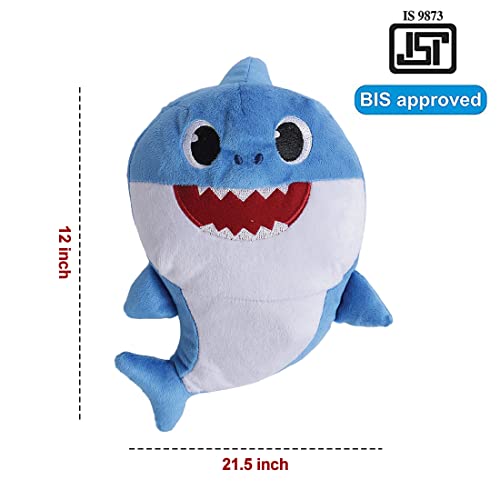 Image of Pinkfong Baby Shark Plush Sing and Light up Plush Toy 12 Inch Daddy Shark for The Kids of 1 Year and Above, White, (BS60007)