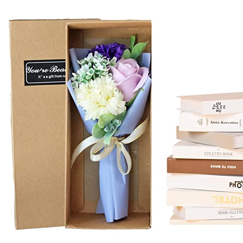 HAMAGI Regalo Ramo Flores | Ramo Flores Rosas Clavel romántico,Flores jabón Frescas para Escritorio, Oficina, decoración del hogar, Bodas, Fiestas, Accesorios para Fotos