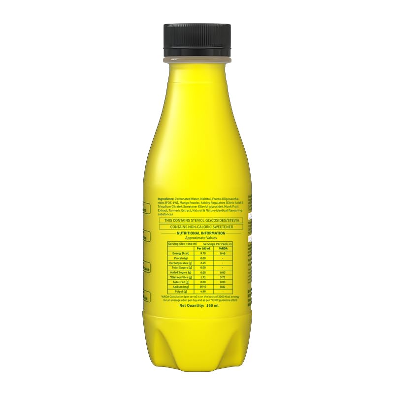 Image of CHINI KUM Mango POP (Zero Sugar, Prebiotic Fibre, Stevia, Monk Fruit, 7cal /100ml, No Preservative, Guilt-Free Beverage) | 160ml | Pack of 1