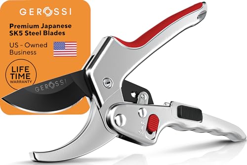 Ratchet Pruning Shears for Gardening Heavy Duty - Increases Cutting Power 3x - Perfect Ratchet...