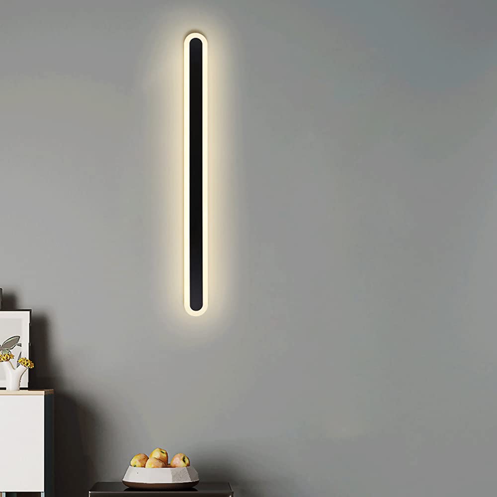 Wewnętrzna liniowa metalowa lampa ścienna, akrylowe oświetlenie dekoracyjne do salonu Światło nastrojowe, nowoczesna podkładka ścienna LED, proste długie kinkiety ścienne do przedpokoju, jadalnia 3000