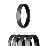 Farbe des Fingerrings: Schwarz (Black) | wählbare Ring - Breite: 2mm, 3mm, 4mm oder 5mm | wählbare Ringgröße: 48, 50, 51, 52, 53, 54, 55, 56, 57, 58, 60 oder 62 | Material: Edelstahl (hautfreundlich & antiallergen)