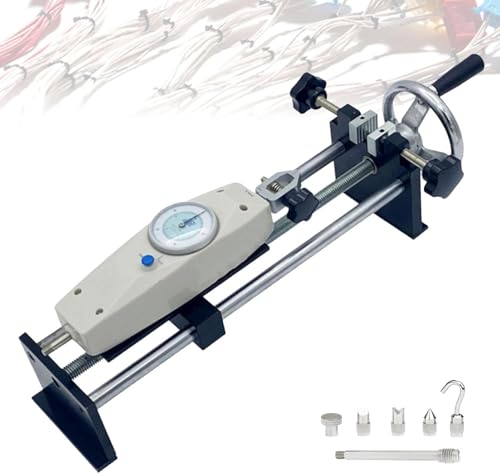 Image of Digital Push-Pull Force Gauge Test Stand Combo, 230mm Travel Handwheel Operated Horizontal Tester for Tension Compression NK-100N