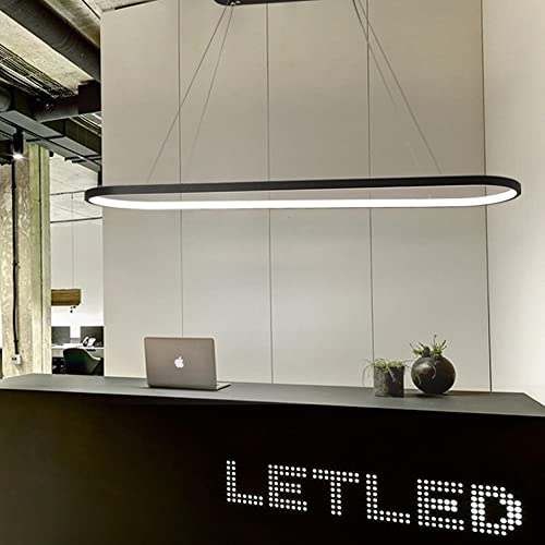 Plafonnier LED dimmable noir suspension design moderne en aluminium et PMMA pour salon - 5