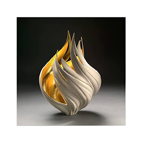 OYFFL Póster abstracto blanco negro dorado Vintage minimalista arte de pared lienzo arte de la sala de estar cuadro decoración del hogar pinturas (8,40x60cm Sin marco)