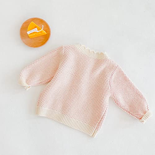 Image of Simplee kids Baby Girl Thin Sweater Solid White Pink Cardigans for Toddler 0-3Years