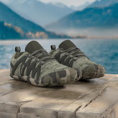 Weweya Barefoot Shoes Tênis masculino minimalista para corrida e cross training, Camuflagem - 2, 45