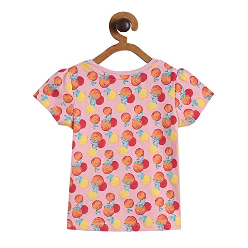 Image of miniklub Girls Round Neck Short Sleeve Knitted Cotton Clothing Set, Pack of 2 (Multi Color)