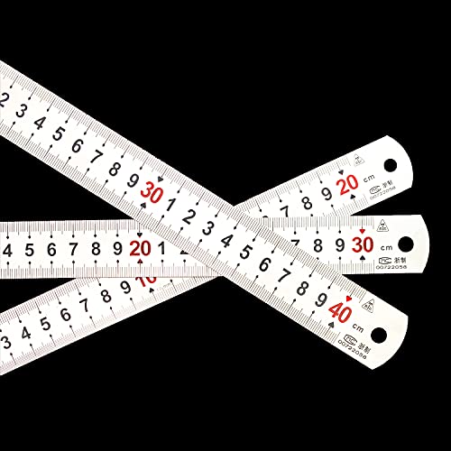 Set of 4 Stainless Steel Ruler 40cm, 30cm, 20cm - Image 4
