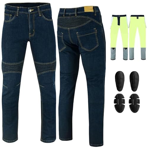 Vaster Moto Pantalones Vaqueros de Moto para Hombre con protección de Armadura de Fibra de aramida, aprobados por la CE EN 17092-3:2020 (FR/ES, Letras, M, Regular, Regular, Entrepierna 76 cm)