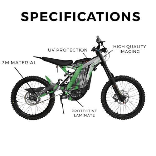 Image of Glossy Glitter Surron Light Bee Graphics Kit Wrap - Grunge Star Green - Sur-Ron Skin - Premium 3M Vinyl Protective Wrap Decal Cover - Easy to Apply | Crafted in The USA by MightySkins