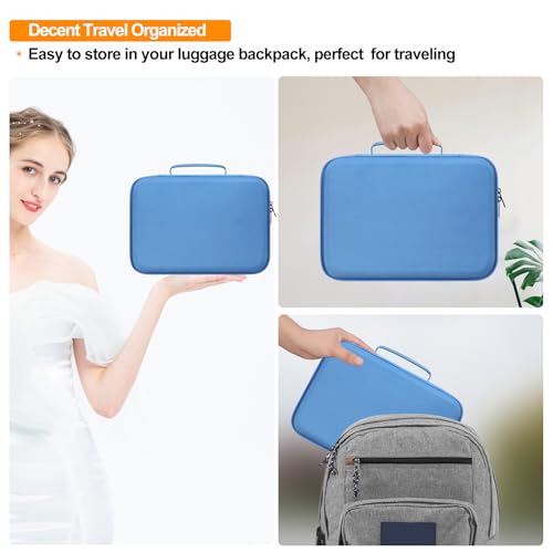 Image of Elonbo Hard Case for Smart Digital Nebulizer Machine /Compression Nebulizer for Breathing Treatment, Portable Home Atomizer Travel Bag, Desktop Asthma Inhaler /Spacer Masks Storage Holder, Blue