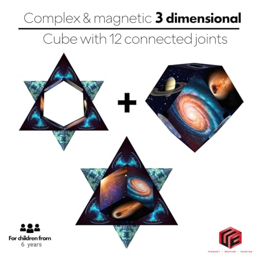 Image of ZURATO Shape Shifting Box Puzzle Cube, Shifting Shape Magic Cube Puzzle Toy, Multiple Structure Creativity Puzzle Cube for Kids and Adults, Size- 6.5 x 6.5 x 6.5 cm (Space Theam)