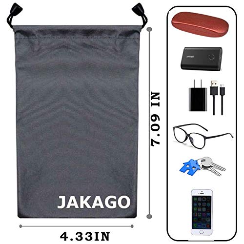 Jakago 2 Pack Cell Phone Storage Bag Soft Microfiber Glasses Sleeve Pouch Waterproof Sunglasses Bag Electronic Gadgets Case Cover With Drawstring Closure #TOP3