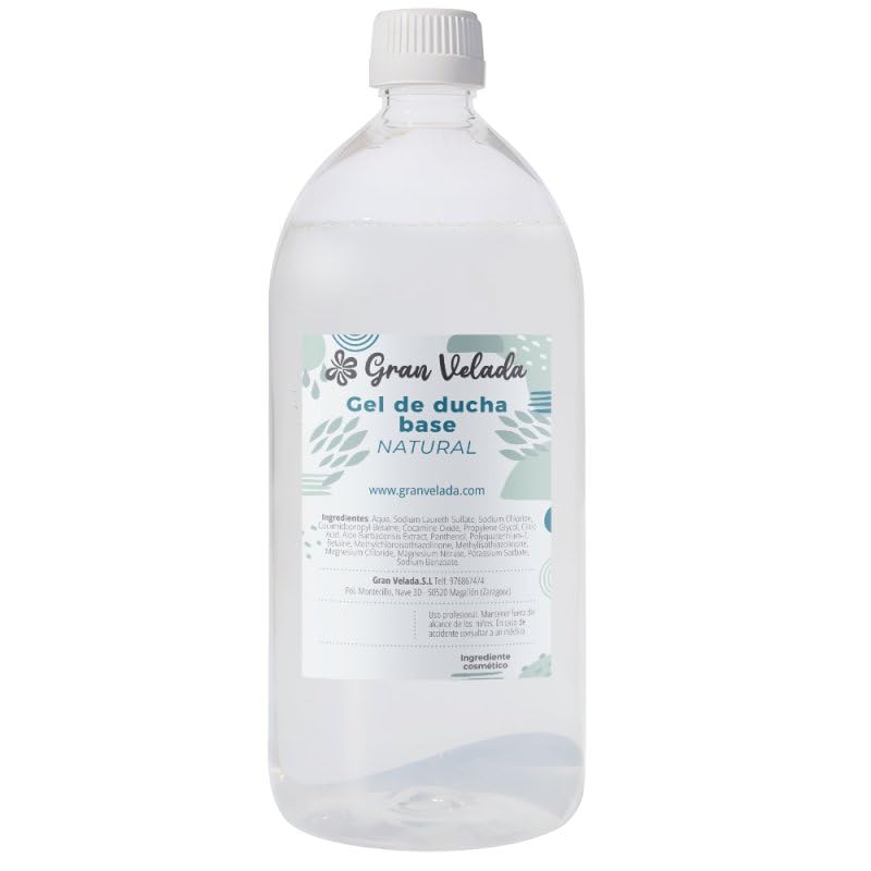Gran Velada - Gel de Ducha Base Natural Sin Sulfatos 1 Kg | Fórmula Vegetal Suave | Personalizable con Activos e Esencias | Limpieza Delicada con Abundante Espuma