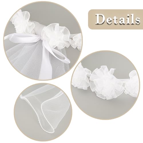 Degpum First Communion Veil for Girls, Flower Crown Girls First Communion White Floral Wreath Lace Veil, First Holy Communion Veil for Girls2