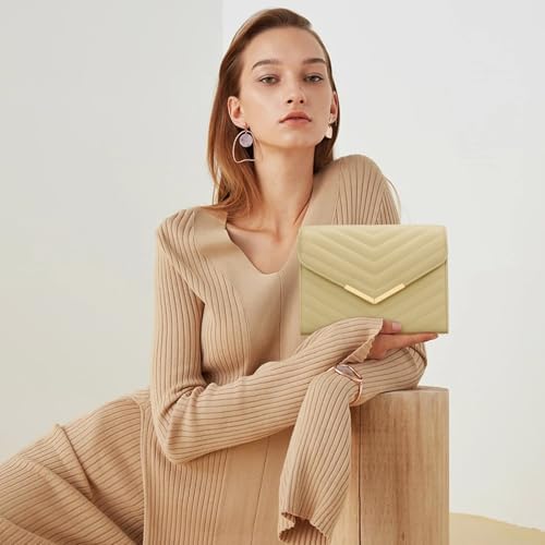 Image of KKXIU Women Formal Vegan Leather Evening Envelope Clutch Purses and Handbags for Party Wedding Prom Bridal