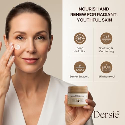 Dersie Cream with Magnesium and Tallow (2.1 Ounce (Pack of 1), Honey, Tallow Honey Balm)