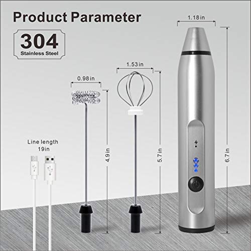 Nefelibata Handheld melkopschuimer, oplaadbare USB-koffieopschuimer, 3 versnellingen handschuimmaker voor koffie, melk… - Image 5