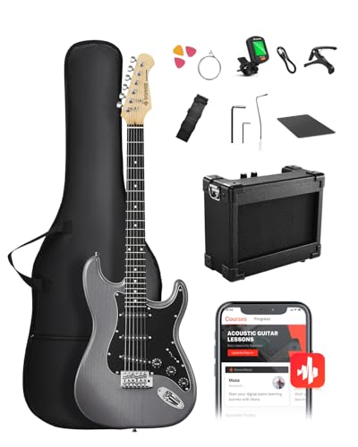 DONNER DST-80 Electric Guitar 39” Beginner Electric Guitar Kit with Amp, Classic SSS Pickup...