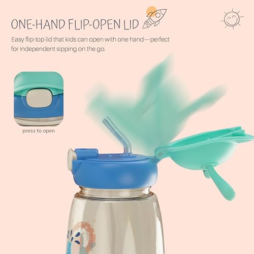Image of BAYBEE Zippy 540ML Sipper Bottle for Kids | BPA Free Anti-Spill Sippy Bottle | Drinking Training Water Bottle for School Kids with Soft Silicone Straw | Sipper Bottle for Infants & Toddlers (Blue)