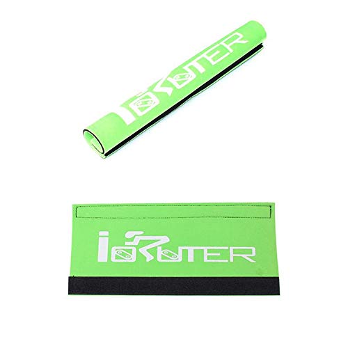 WASAGA Protector de Cadena para Bicicleta, Paquete de 2 Bicicletas Protección de la Cadena del Cuadro de la Bicicleta Proteger la Almohadilla Cubierta Guardia Warp Ciclismo Accesorios (Verde)