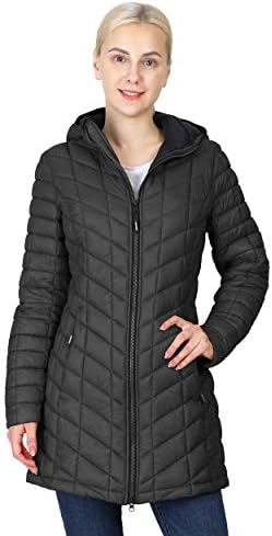 Outdoor Ventures Women's Maryan Hooded Ultra Lightweight Warm Thermolite Long Puffer Coat