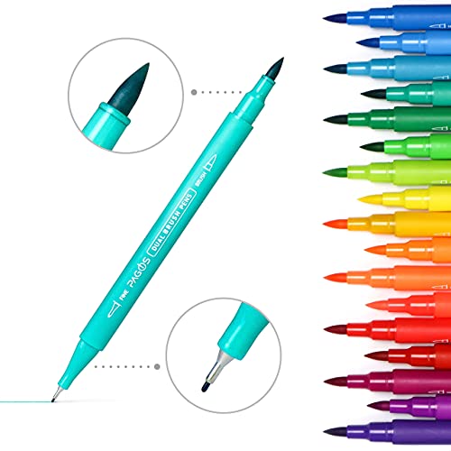 Pagos 120 Colors Dual Brush Pens Set | Watercolor Art Markers | Fine & Brush Tip Pen For Coloring Books Drawing Lettering Sketching Calligraphy Bullet Journal | Gift Sets For Adults Kids #TOP5